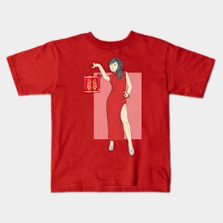 Lady In Red Rain Collection Kids T-Shirt